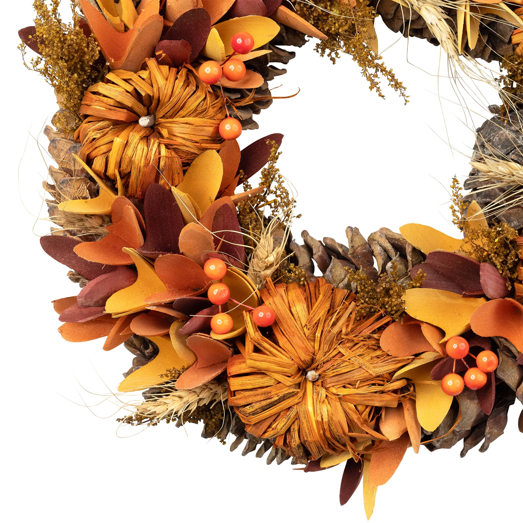 Northlight Mini Pumpkins and Berries Small Fall Harvest Wreath - 13" - Unlit