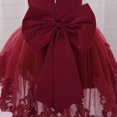 thumbnail image 6 of LNWUY Baby Toddler Cute Solid Color Long Sleeved Dress Flower Girl Birthday Party Pageant Dance Party Tutu Dress Red 130, 6 of 6