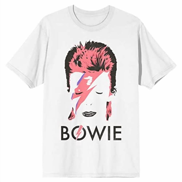 David Bowie Ziggy Stardust Portrait Art Men's White T-shirt-XL
