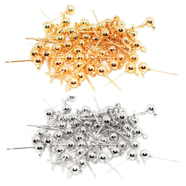 Pin del poste del pendiente de la 100pcs con los accesorios resultados de la joyería de DIY lazos
