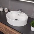 thumbnail image 1 of Pemberly Row White 22" Oval Above Mount Ceramic Sink with Faucet Hole, 1 of 5