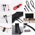thumbnail image 1 of Kit de gestión de cables de 146 piezas, 4 piezas de fundas de alambre con cremallera, 10 piezas de organizadores de cables, bridas rectangulares para cables*10 piezas, bridas para cables*10 piezas, Velcro*10 piezas, nailon*100 piezas, Velcro 5M*2 rollos ZefeiWu 1327533433778, 1 of 1