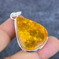 thumbnail image 2 of Natural Baltic Amber Gemstone 925 Sterling Silver Jewelry Pendant 1.97", 2 of 2