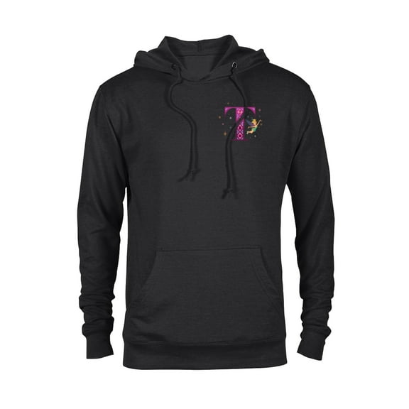 Disney Alphabet Monogram Peter Pan Letter T for Tinker Bell - Pullover Hoodie for Adults - Customized-Black