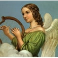 thumbnail image 2 of Vintage Apple Collection 15x15 Gold Ornate Wood Framed with Double Matting Museum Art Print Titled - Angel With Harp, 2 of 4