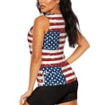 thumbnail image 3 of Fotbe Vintage American Flag Blusas Sin Mangas para Mujer – Estilo Casual, Corte Suelto, Slim-Fit, Cuello Redondo Deportivo, Tops de Verano para Gimnasio y Yoga-Medium, 3 of 7