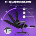 thumbnail image 5 of SOONTRANS Gaming Chair for Adults, Velvet Fabric High Back Comfortable Video Game Chair with Footrest and Massage Lumbar Cushion, Racing Computer Desk Chair, Ergonomic Gamer Chair, Black+Purple, 5 of 9