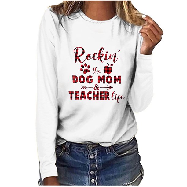 ICHUANYI Clearance Women's Printed Casual Loose Round Neck Long Sleeve T-shirt Tunic Tops Blouse ICHUANYI "ICHUANYI"