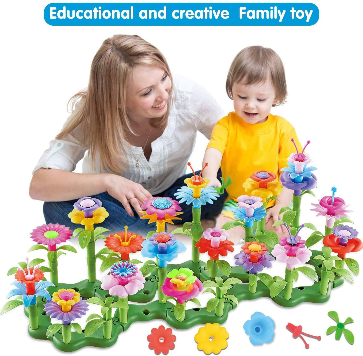 Details about   Fisher Price Little People Builder Flower Shop Stacking Building Flower Bunch 