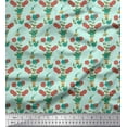 thumbnail image 1 of Soimoi Japan Crepe Satin Fabric Leaves & Floral Fabric Prints By Yard 42 Inch Wide, 1 of 1