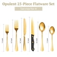 thumbnail image 7 of Astercook 25-Piece Gold Silverware Set with Steak Knives, Flatware Tableware Set for 4, Great Food-Grade Stainless Steel Cutlery Set, Mirror Polished Dining Utensils Set, Perfect for Home Restaurant, 7 of 7
