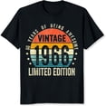 thumbnail image 2 of 100% Cotton Vintage 1966 60 Years Of Being Awesome Limited Edition Birthday Gift For Men Women T-Shirt, 2 of 5