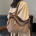 thumbnail image 4 of SUNSIOM Women's Shoulder Bags with Pockets Corduroy Stylish Ribbed Large Capacity Smooth Tote Bags, 4 of 6