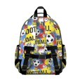 thumbnail image 3 of Football and Graffiti Yellow Pattern Cute School Backpack Bag for School with Padded Back and Adjustable Shoulder Straps 15.25"x11.5"x5.25", 3 of 5