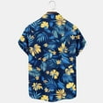 thumbnail image 4 of AHTJRT Men's Hawaiian Shirt Bamboo Cluster Patterns Relaxed Weekend Style Blue L, 4 of 4