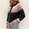 thumbnail image 6 of JUUNthy Womens Cardigan Sweater, Button Down Long Sleeve Crew Neck Vintage Floral Knit Casual Outwear Brown S, 6 of 15