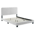 thumbnail image 4 of Modway Celine Channel Tufted Performance Velvet King Platform Bed in Light Gray, 4 of 9