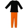 thumbnail image 2 of Toddler Girls 2 Pieces Pant Set Halloween BootyT-Shirt Top Sequin Kids Outfit Black 2T XS (P201644P), 2 of 3