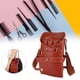 thumbnail image 4 of Tijeras de peluquero portátiles, bolsa de cintura, cortadora de pelo, peine, herramienta de peluquería, bolsa de almacenamiento, color marrón, 4 of 9