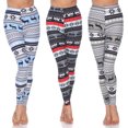 thumbnail image 1 of White Mark Women's 3-Pack Soft Stretchable Holiday Leggings, 1 of 2