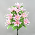 thumbnail image 6 of Anhility 18 Heads Artifical Lilies Flowers, Fake Silk Flowers, UV Resistant Faux Multicolor Lily Bouquets for Wedding Party Home Hotel Garden Indoor Outdoor Decoration (19.6"), 6 of 6