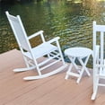 thumbnail image 4 of Pemberly Row Traditional Hardwood Indoor/Outdoor Patio Porch Rocker in White, 4 of 21