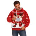thumbnail image 2 of RGGEEUN Dog Pouch Hoodies Pet Carrier Hoodies Christmas Reindeer Graphic Long Sleeve Hooded Pullover with Pocket Mens Sweatshirt for Small Dogs and Cats Travel Party,XL, 2 of 7