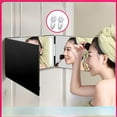 thumbnail image 2 of LED-Lit Folding Three-Sided Mirror with Charging Function - Hanging Design for Makeup & Haircut, Portable Travel Vanity Mirror with Metal Hook, Black, Multi-Angle View, Cosmetic Storage Organizer,, 2 of 6