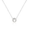 Women's Brass Micro-Pave CZ Initial O Pendant Necklace