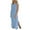 Sky Blue, variant on Maplenight Womens Summer Linen Dresses Beach Vacation Maxi Dress Solid Crew Neck Sleeveless Sundresses