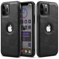 Casus Logo View Classic Slim Leather Case for iPhone 12 Pro Max - Black