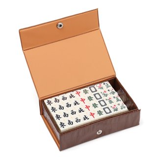 Mah Jong (Mahjong) Set with 144 Tiles, Dice & Betting Sticks In Vinyl  Carry Case