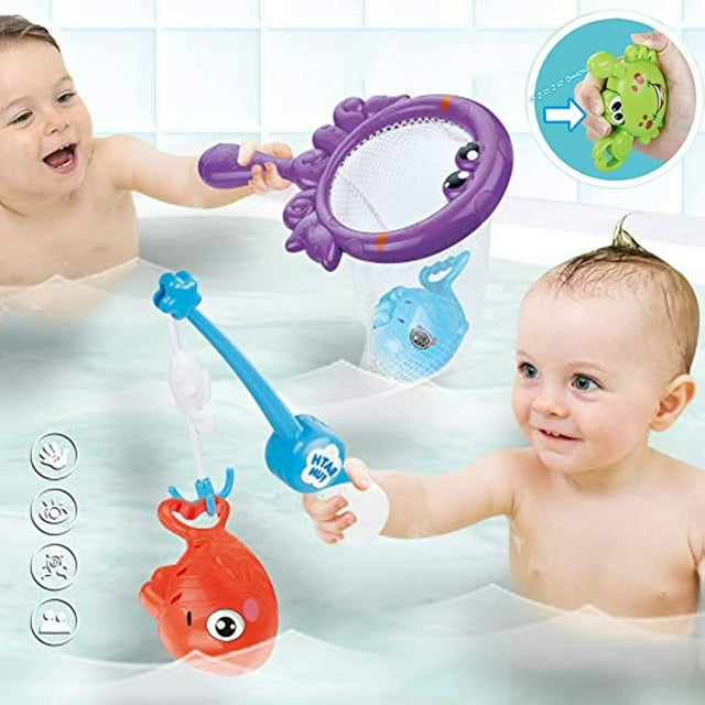 Ruohey Bath Toys Set for Toddlers 13, Bath Toy Storage Bag Hooks