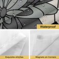 thumbnail image 4 of Spring Abstract Floral No Hooks Shower Curtain with Snap-in Liner Black Geometric Flowers Grid Border Shower Curtains for Bathroom, Waterproof, Easy Install, Washable 66"x72", 4 of 9