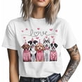 thumbnail image 4 of Camisetas para hombre, camisetas casuales de manga corta con diseño de perro, corazones y amor rosa, camisetas gráficas para adolescentes, niños y hombres., 4 of 8
