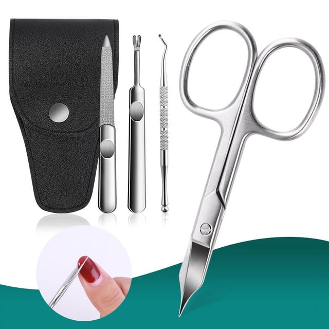 Tijeras de uñas de acero inoxidable, tijeras pequeñas, tijeras de belleza, corte de uñas postizas