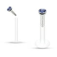 thumbnail image 4 of Luxe Modz 16G Push-in Labret Monroe with Press Fit 2mm Gem Stone Piercing Jewelry for Men Women Sold Individually, 4 of 13