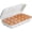 #4-015 18 Eggs Gray, variant on ABPETE Large Capacity Outdoor Egg Holder, Plastic Egg Fresh Carrier Egg Storage Container Organizer Box for Fridge, Stackable Camping Egg Holder for Home Picnic Hiking Travel, 12 Eggs Tray Beige
