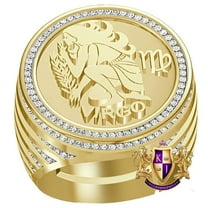 Real Genuine Diamond 1.00 Cwt. Zodiac Sign Virgo Astrology Band 10k Gold On Men's Ring