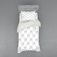 thumbnail image 1 of Ambesonne Black and White Bedding Set 3 Pcs, Musical Notes, Twin, Charcoal Grey, 1 of 3