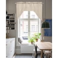 thumbnail image 4 of Vintage Cream Swag Valances for Windows, Small Curtains Drapes, Farmhouse Retro Beige Solid Color Kitchen Window Curtains Over Sink Rod Pocket Window Treatment Valance for Bedroom/Bathroom 56"x36", 4 of 5