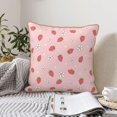 thumbnail image 4 of KLL Floral Strawberr Decorative Throw Pillow Covers Velvet Soft for Couch Sofa Bedroom Living Room Outdoor (No pillow core)- 18"x18", 4 of 5