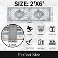 thumbnail image 3 of Runner Rugs for Hallway, 2x6 Washable Soft Non Slip Floor Rugs for Kitchen, Modern Mat for Living Room Bedroom Entryway Navy Blue&Steel Blue, 3 of 8