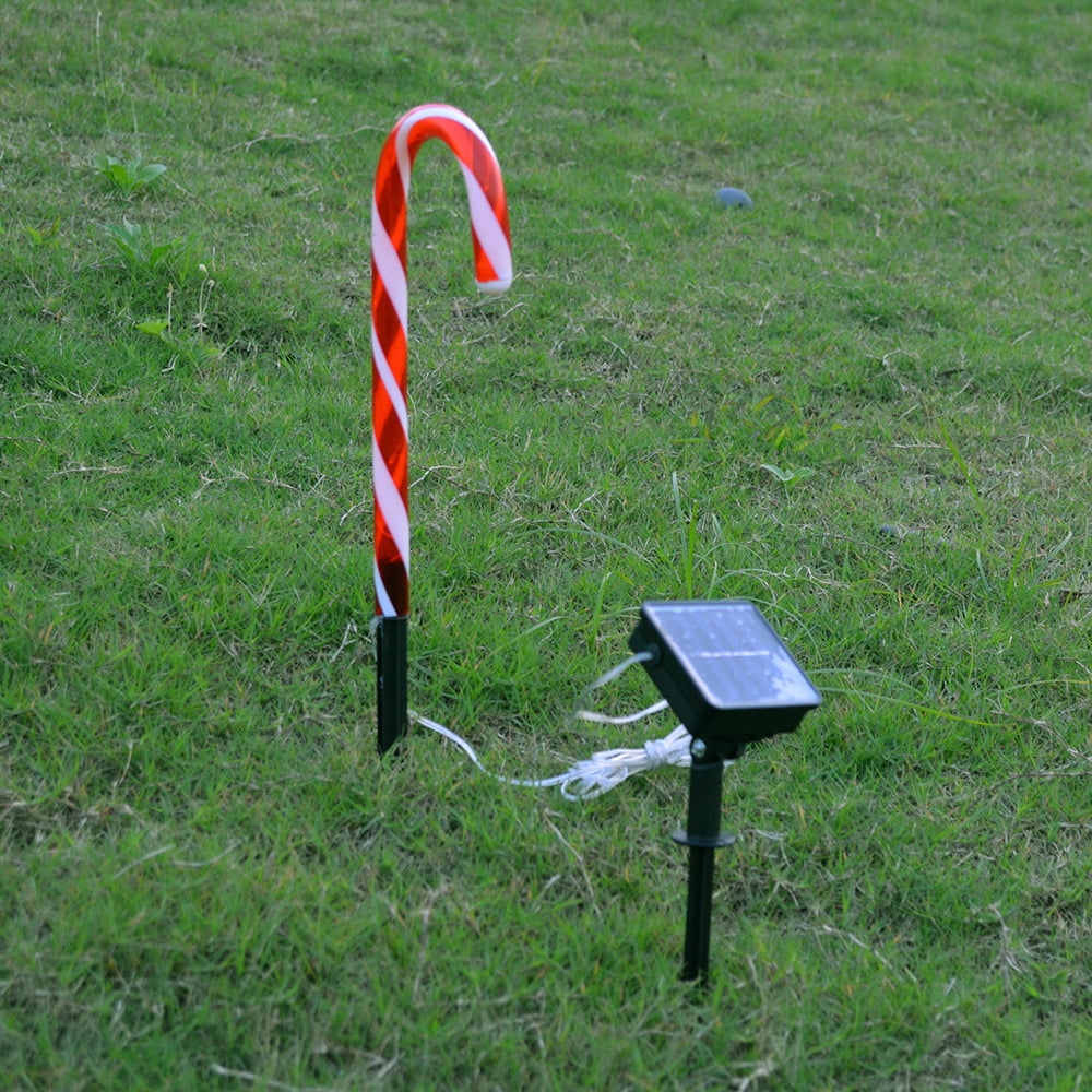 Waterproof Solar Powered Christmas Pathway Candy Cane LED Garden Light