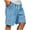 Sky Blue, variant on Denim Shorts for Men Stretch Mens Drawstring Corduroy Shorts Loose Casual Elastic Waist Summer Beach Shorts with Pockets Navy L