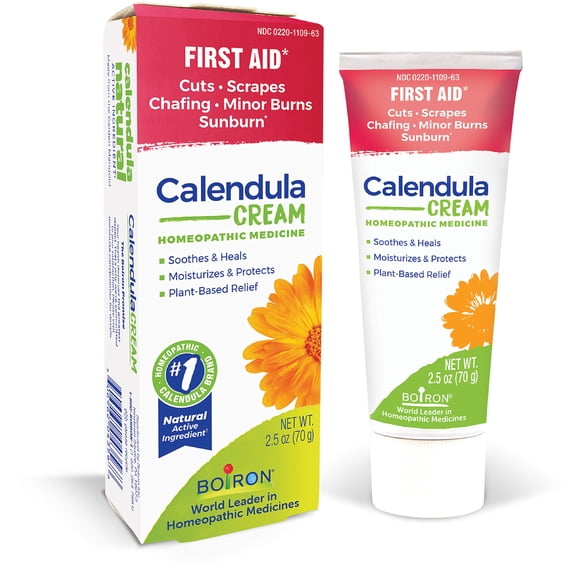 Crema de caléndula Boiron para primeros auxilios, quemaduras y cortes, 75 ml