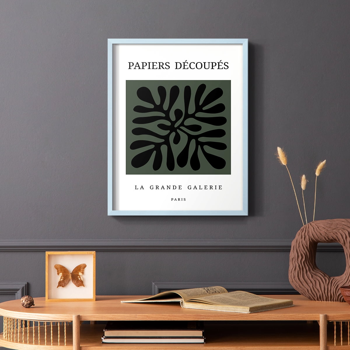 Matisse CCCXCIV in Blue Solid Wood 16 x 20 Framed Print