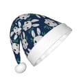thumbnail image 2 of Fuzoiu Cute Rabbit Print Santa Hat Christmas Hat for kids,Santa Hats with Pompom, Unisex Xmas Holiday Hat for Christmas New Year Festive Party Supplies, 2 of 6