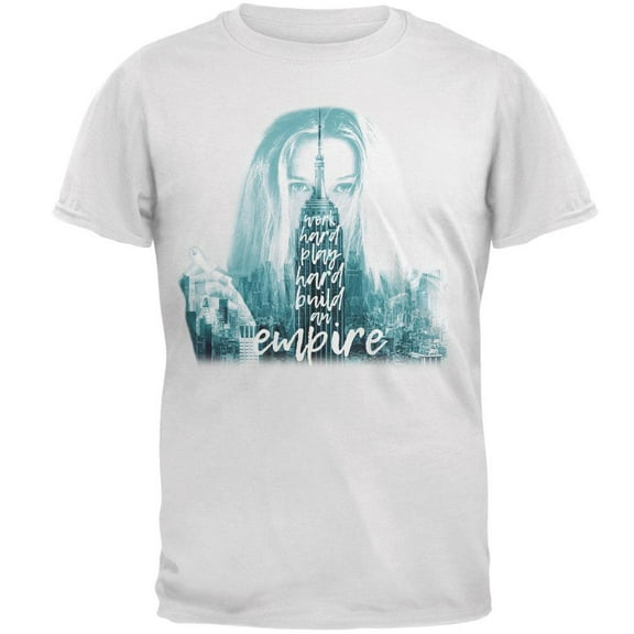 City Skyline Girl Build an Empire Mens T Shirt White SM