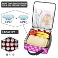 thumbnail image 4 of Pink Wavy Checkered Pattern Insulated Lunch Bag for Men Women,Waterproof Lunch Box for Work,Picnic or Travel,Thermal Insulation,10.63x9.06x3.54 Inches, 4 of 5